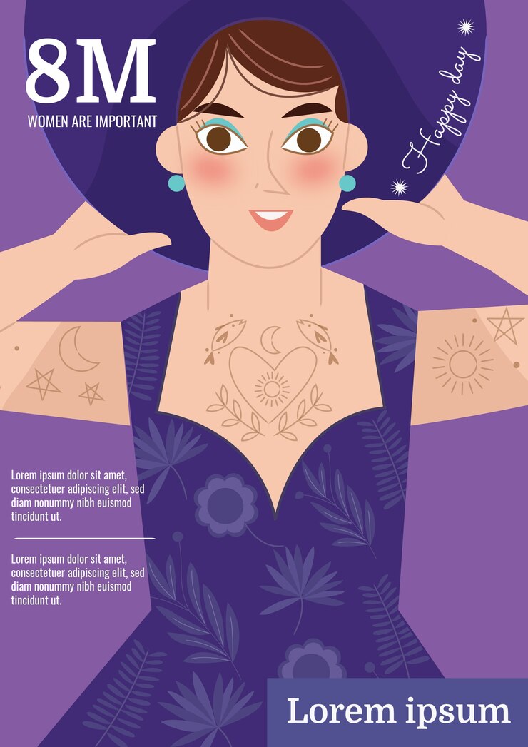 Vetor grátis modelo de cartaz vertical de dia internacional da mulher plana