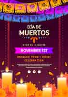 Vetor grátis modelo de cartaz vertical gradiente dia de muertos