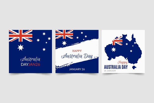 Modelo de cartões comemorativos do dia da Austrália