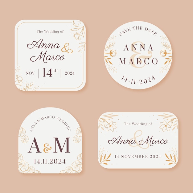 Modelo de casamento desenhado à mão