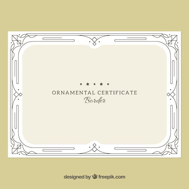 Modelo de certificado com borda ornamental