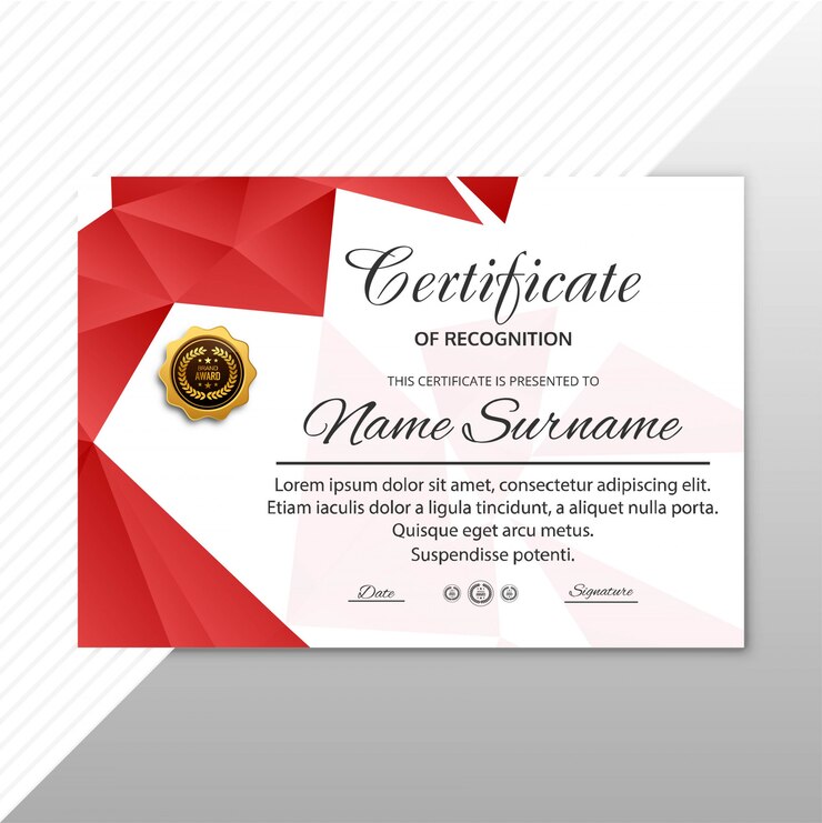 Vetor grátis modelo de certificado com design de estilo moderno