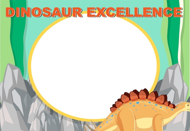 Modelo de certificado de dinossauro em estilo cartoon