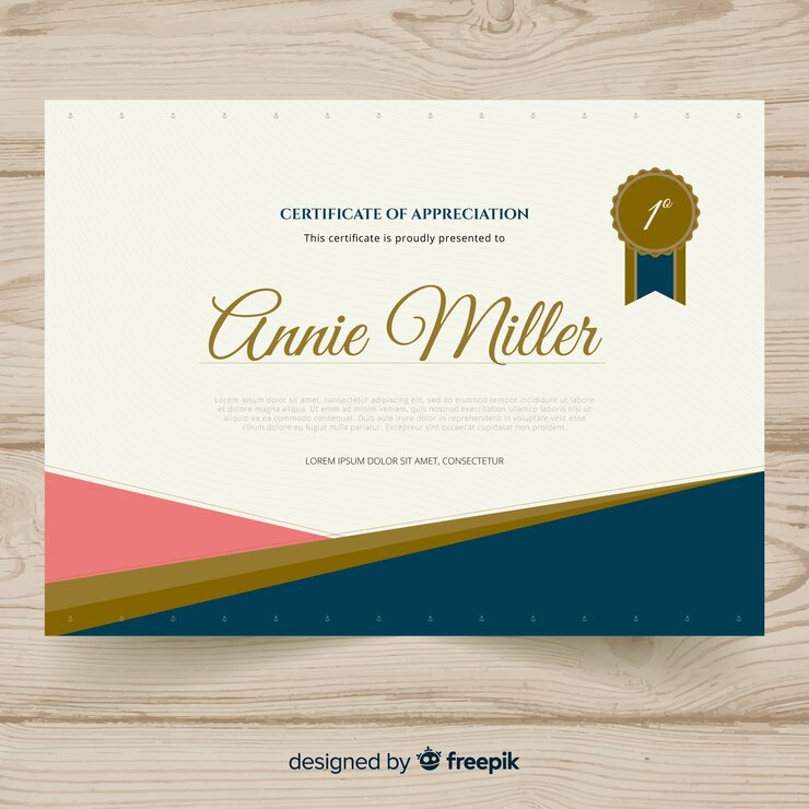 Vetor grátis modelo de certificado elegante com design plano