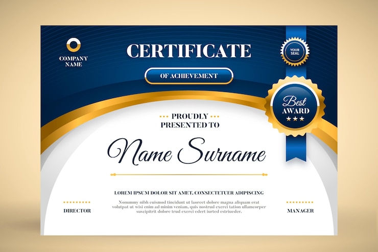 Vetor grátis modelo de certificado plana