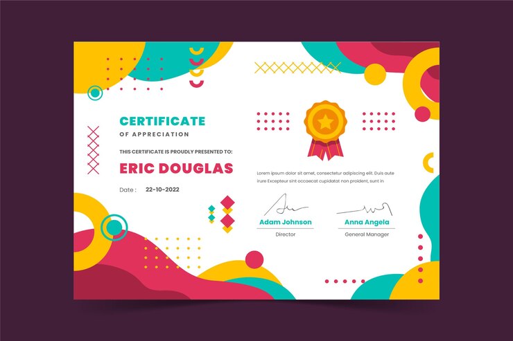 Vetor grátis modelo de certificado simples e moderno