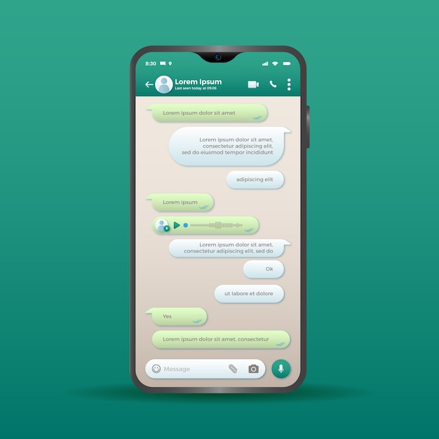 Vetor grátis modelo de chat de whatsapp gradiente