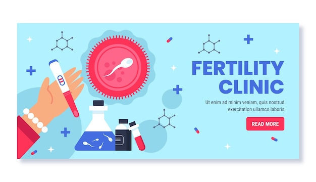 Vetor grátis modelo de clínica de fertilidade de design plano