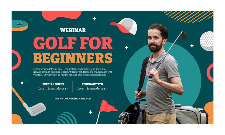Vetor grátis modelo de clube de golfe de design plano