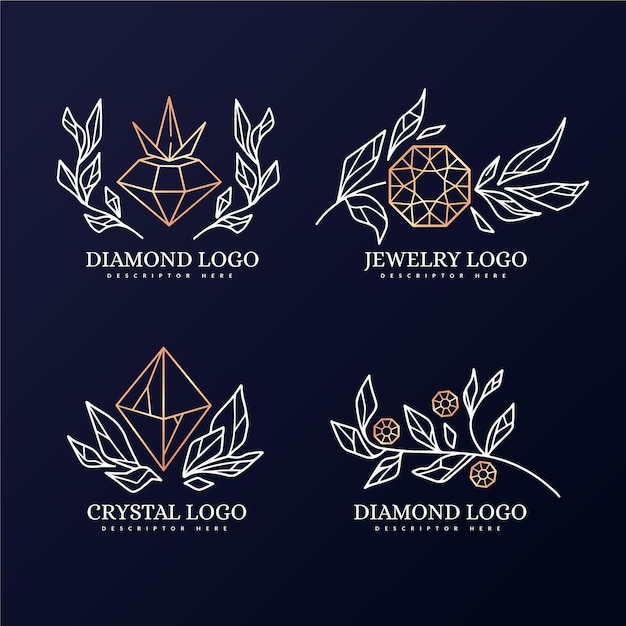 Modelo de coleção de logotipo de diamante