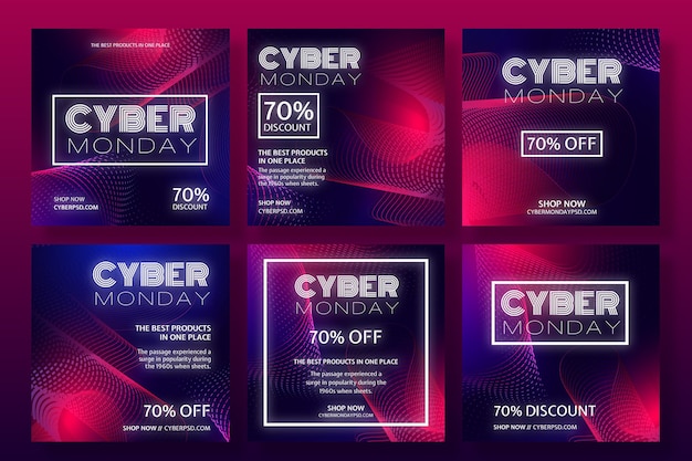 Vetor grátis modelo de conceito de cyber monday