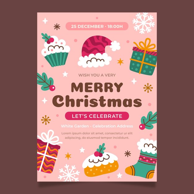 Modelo de convite de natal plano