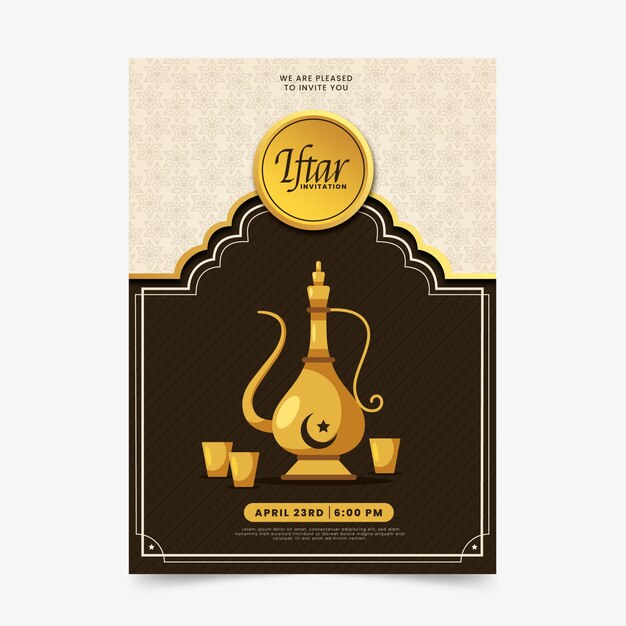 Modelo de convite iftar belo design plano