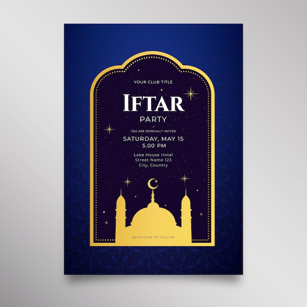 Modelo de convite iftar plano