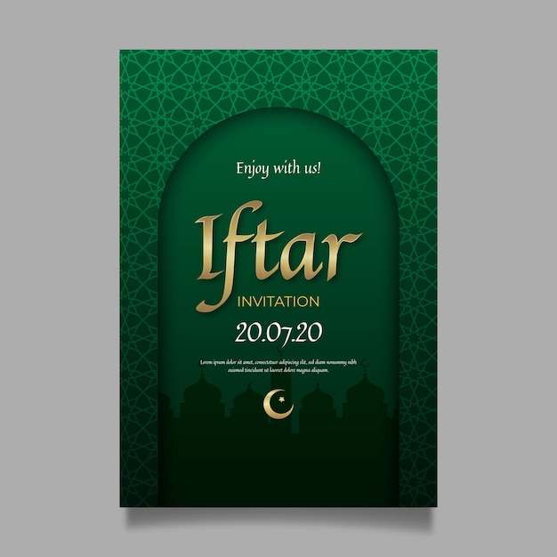 Modelo de convite iftar realista