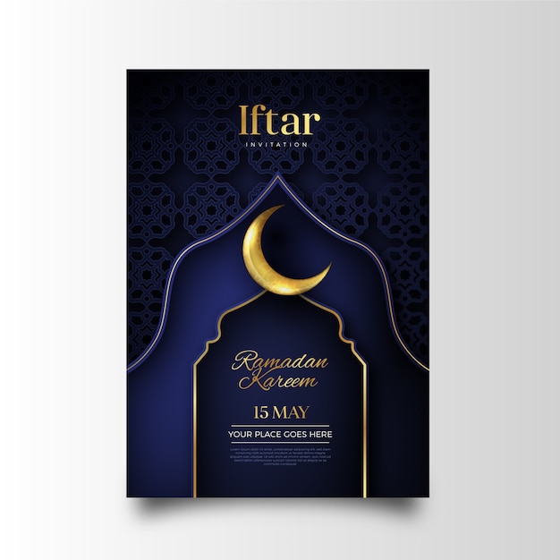 Modelo de convite iftar realista