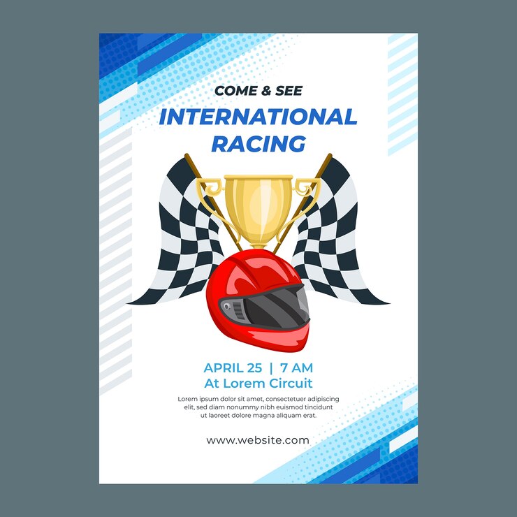 Vetor grátis modelo de convite para campeonato de corrida de carros