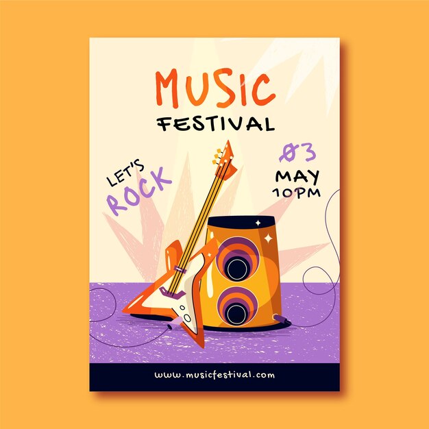 Modelo de convite plano para festival de música