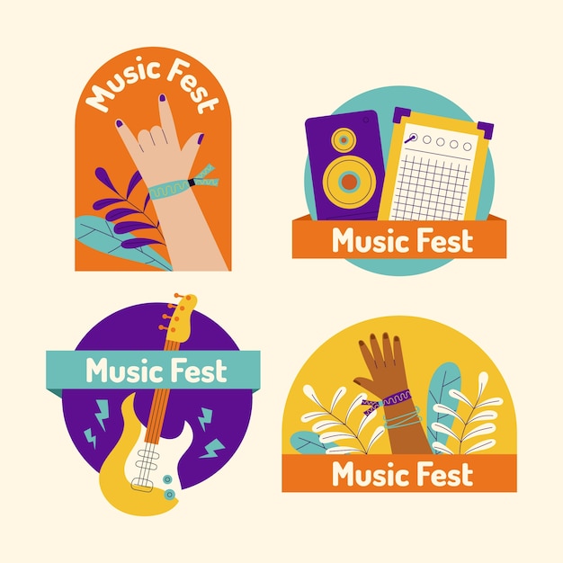 Modelo de crachás de festival de música