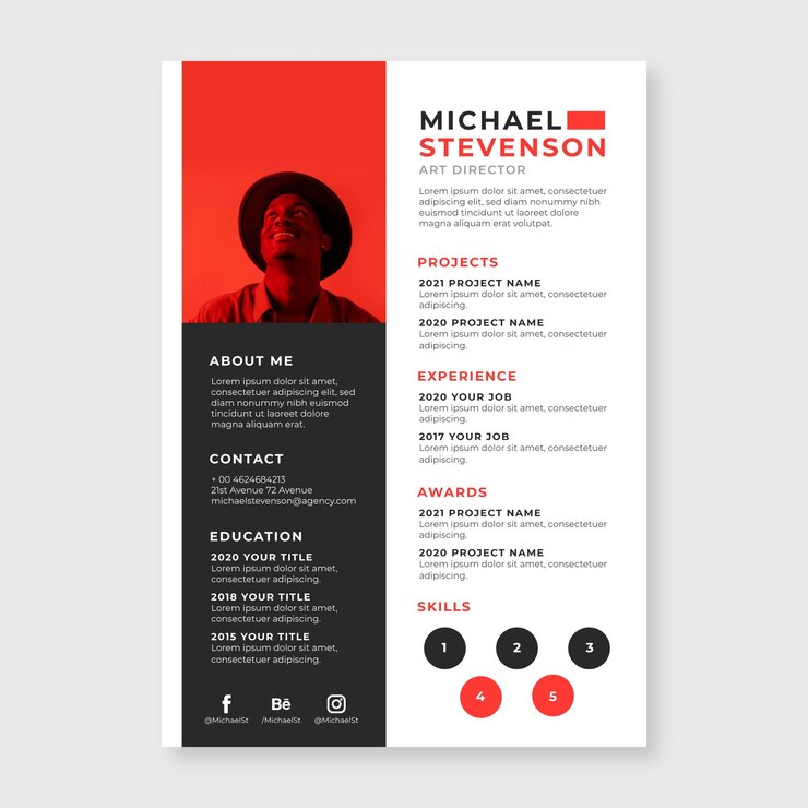 Vetor grátis modelo de cv minimalista