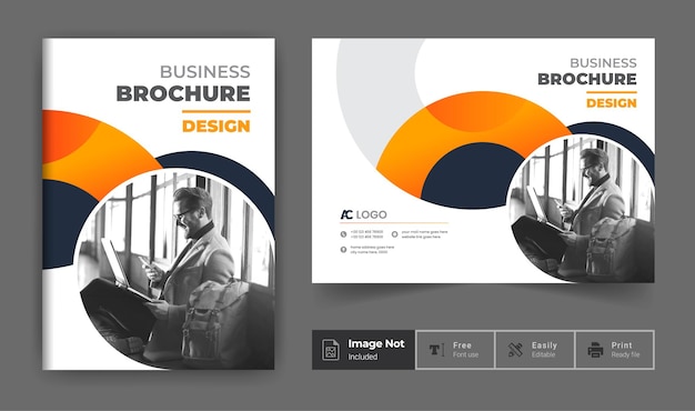 Modelo de design de capa de brochura comercial moderno criativo colorido tema de layout corporativo Vetor Premium