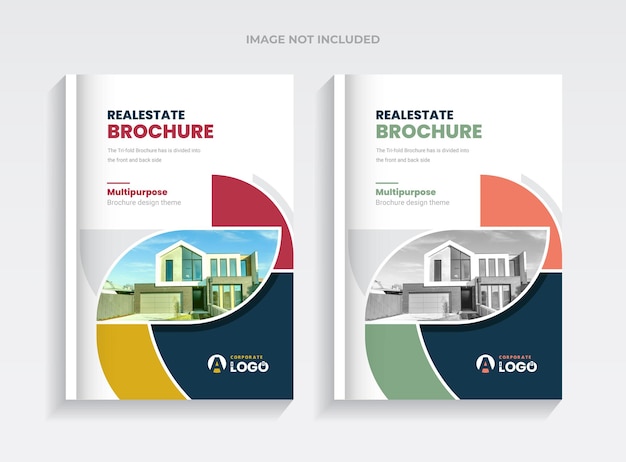 Modelo de design de capa de brochura de construção ou imobiliário profissional layout colorido e moderno