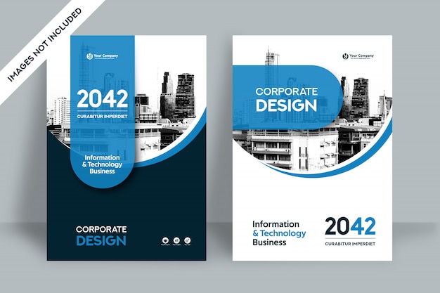 Modelo de design de capa de livro de negócios de fundo de cidade