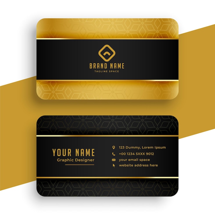 Vetor grátis modelo de design de cartão de visita preto e dourado
