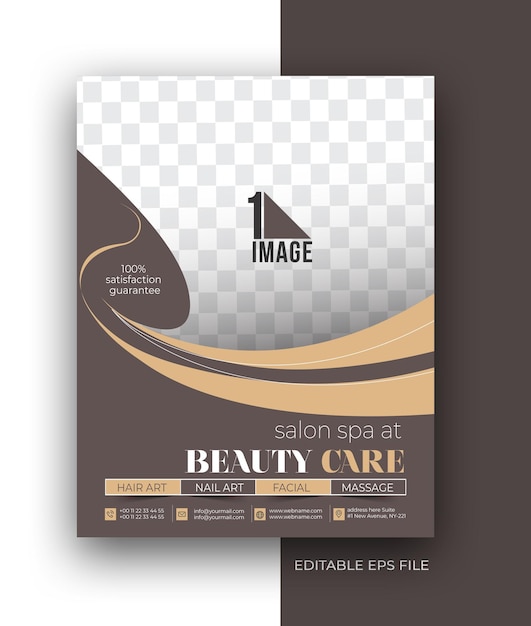Vetor grátis modelo de design de cartaz de folheto de folheto de cuidados de beleza a4