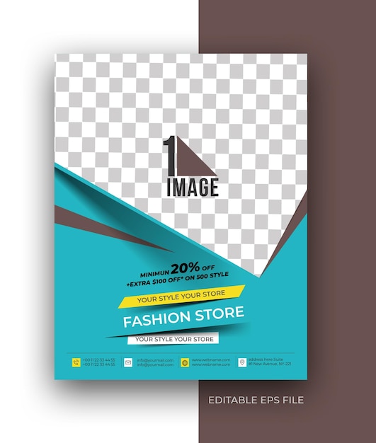 Vetor grátis modelo de design de cartaz de folheto de folheto de negócios a4 de loja de moda