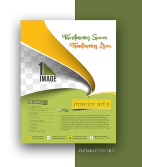 Modelo de design de cartaz de folheto de negócios de designer de interiores a4.