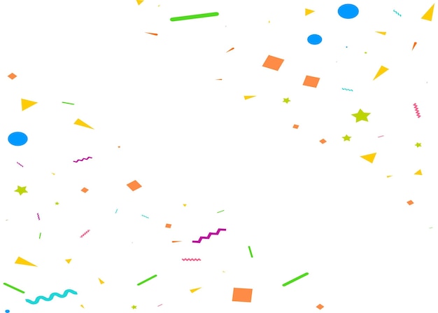 Modelo de design de conceito de confete feriado feliz dia ilustração vetorial de fundo branco