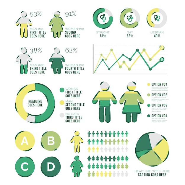 Modelo de design de gráfico demográfico