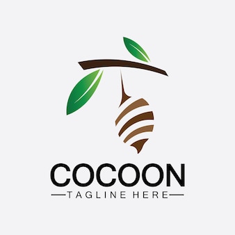 Modelo de design de ilustração vetorial de logotipo cocoon