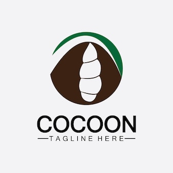 Modelo de design de ilustração vetorial de logotipo cocoon