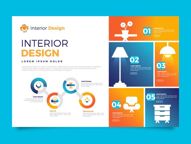 Modelo de design de interiores gradiente