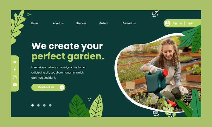 Vetor grátis modelo de design de jardinagem desenhado à mão