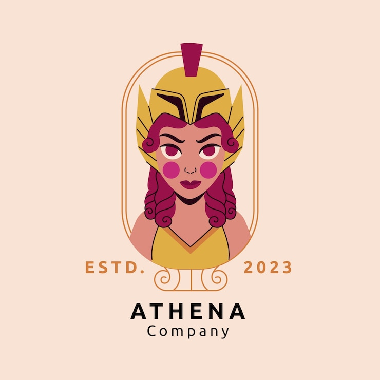 Vetor grátis modelo de design de logotipo athena