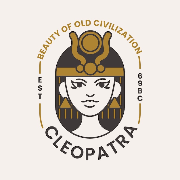 Vetor grátis modelo de design de logotipo cleópatra