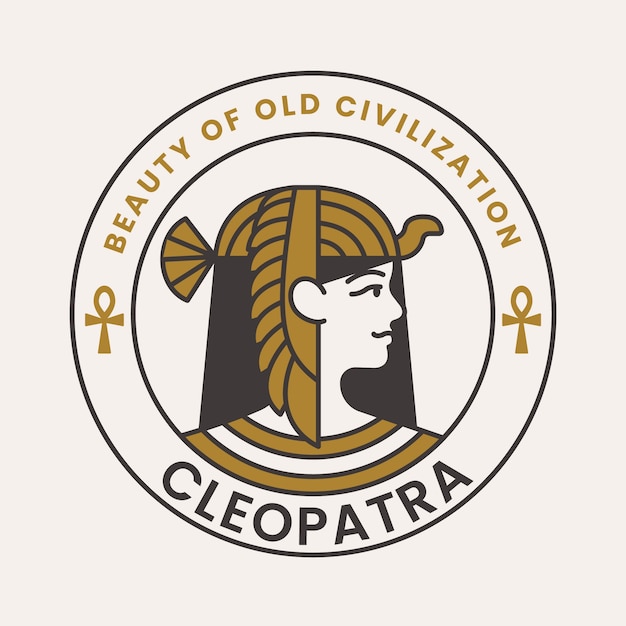 Vetor grátis modelo de design de logotipo cleópatra