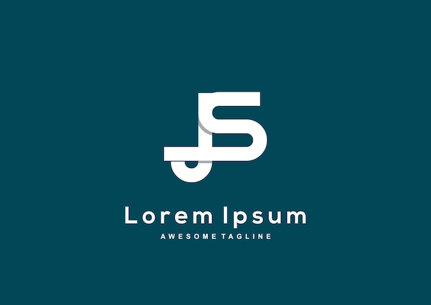 Modelo de design de logotipo da letra js