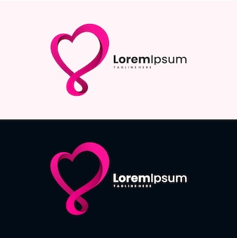 Modelo de design de logotipo de amor infinito