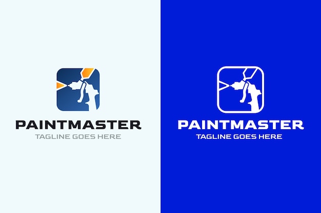 Vetor grátis modelo de design de logotipo de arma de tinta gradiente