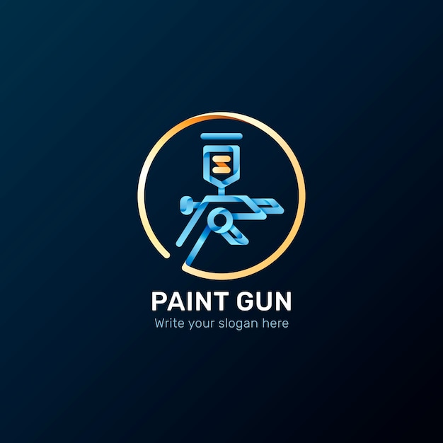 Modelo de design de logotipo de arma de tinta gradiente