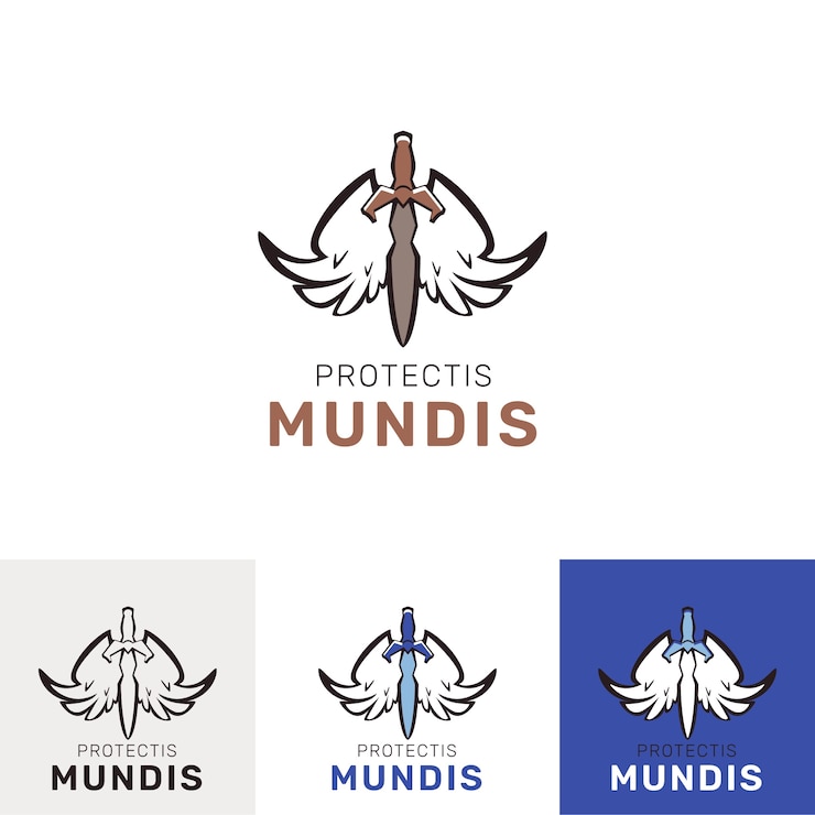 Vetor grátis modelo de design de logotipo de asas de espada