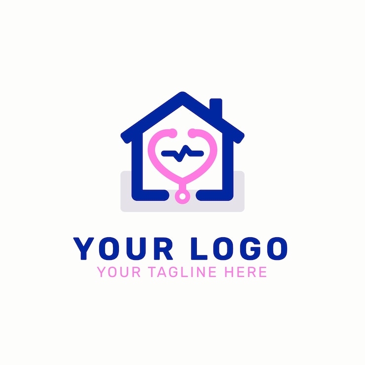 Vetor grátis modelo de design de logotipo de assistência médica domiciliar