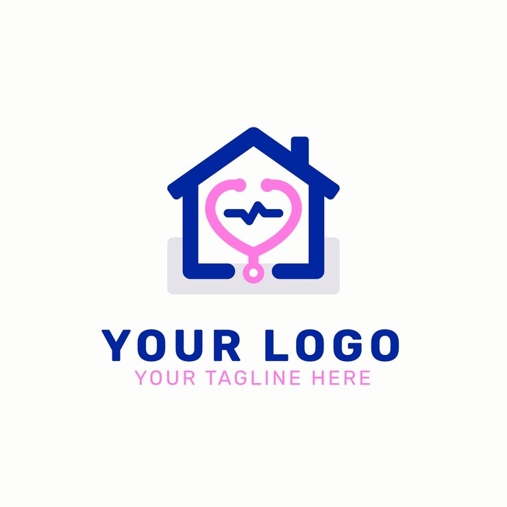 Vetor grátis modelo de design de logotipo de assistência médica domiciliar