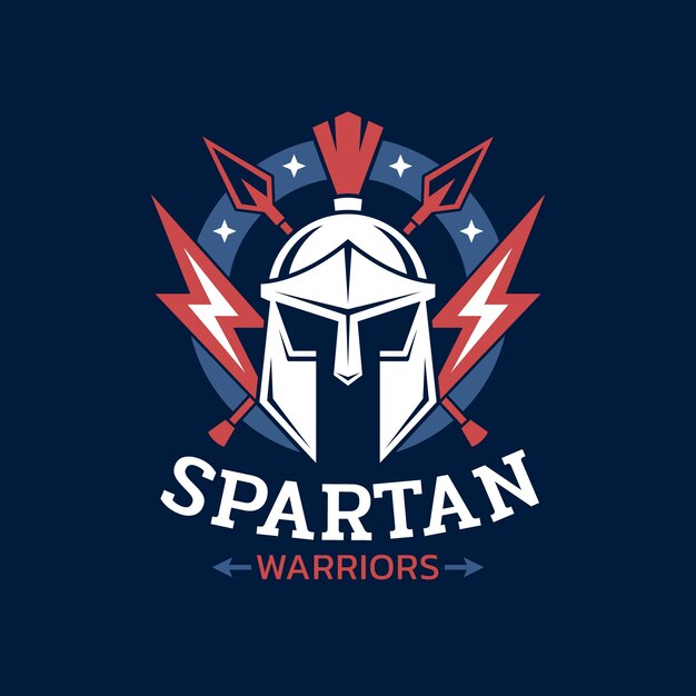 Modelo de design de logotipo de capacete espartano