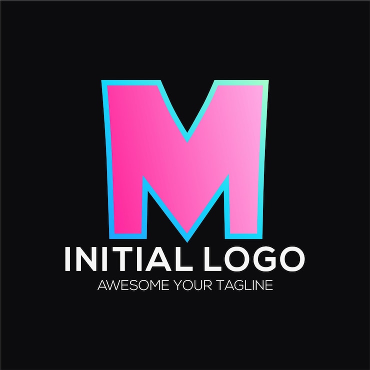 Vetor grátis modelo de design de logotipo de cor inicial m moderno