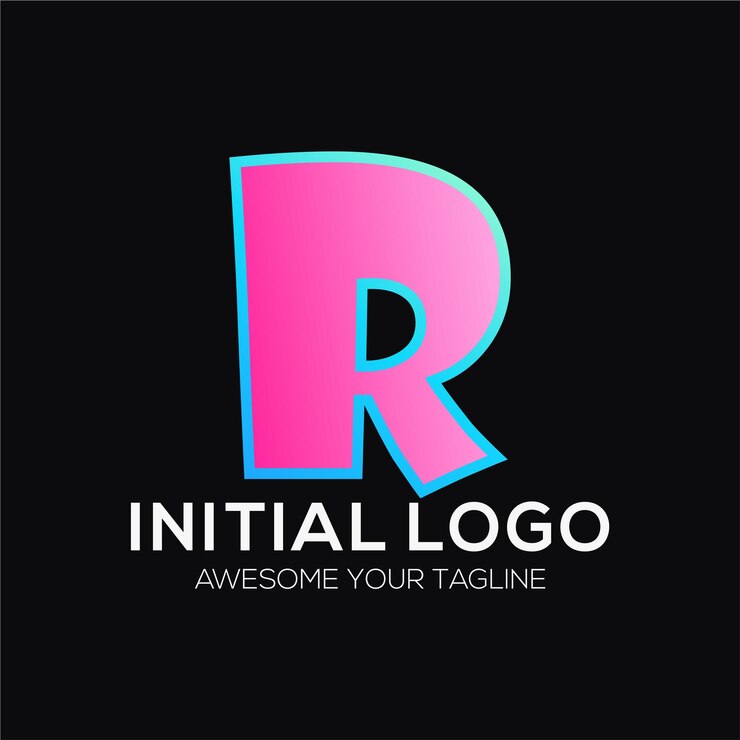 Vetor grátis modelo de design de logotipo de cor inicial r moderno